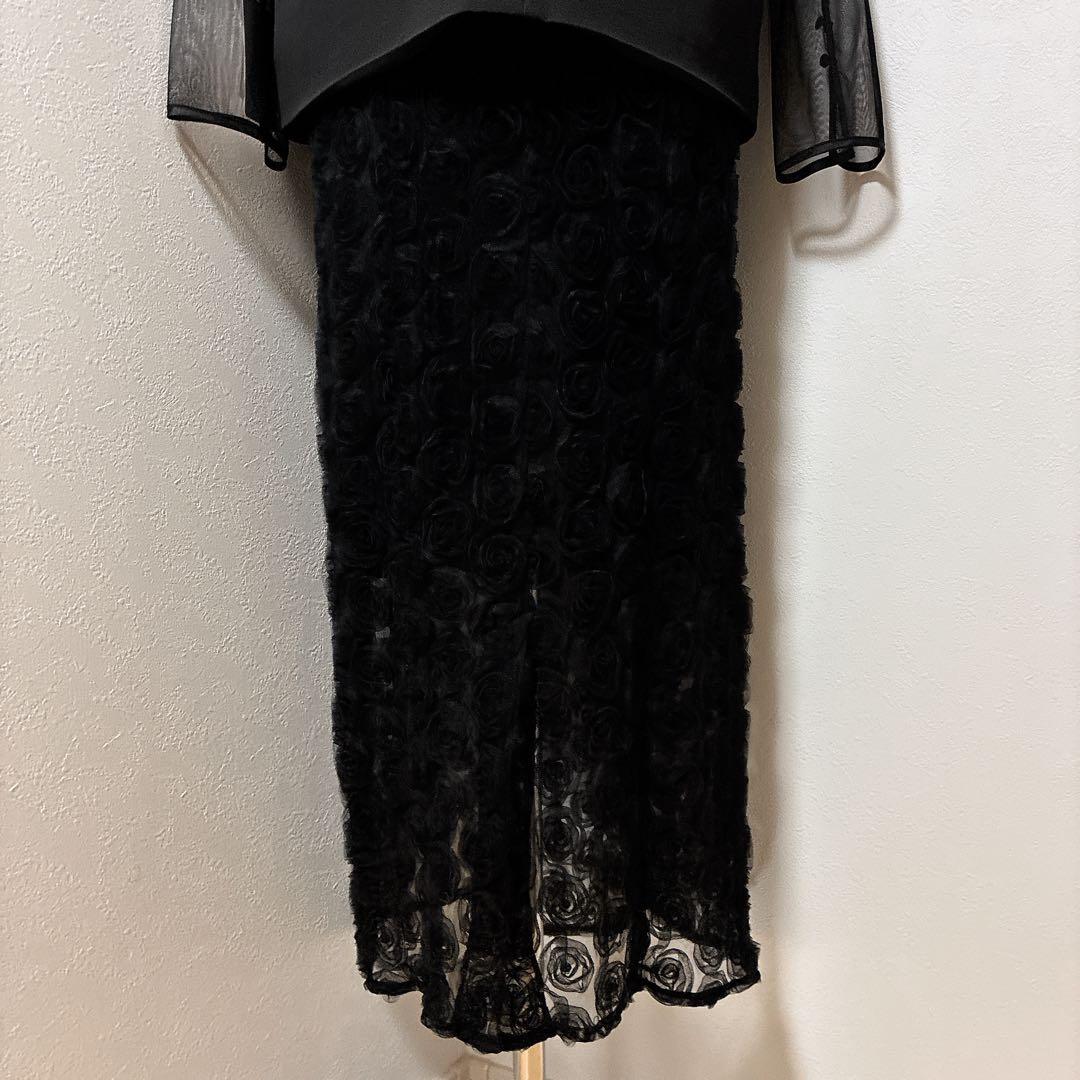 Rose race pencil dress et.UNiVERローズレース