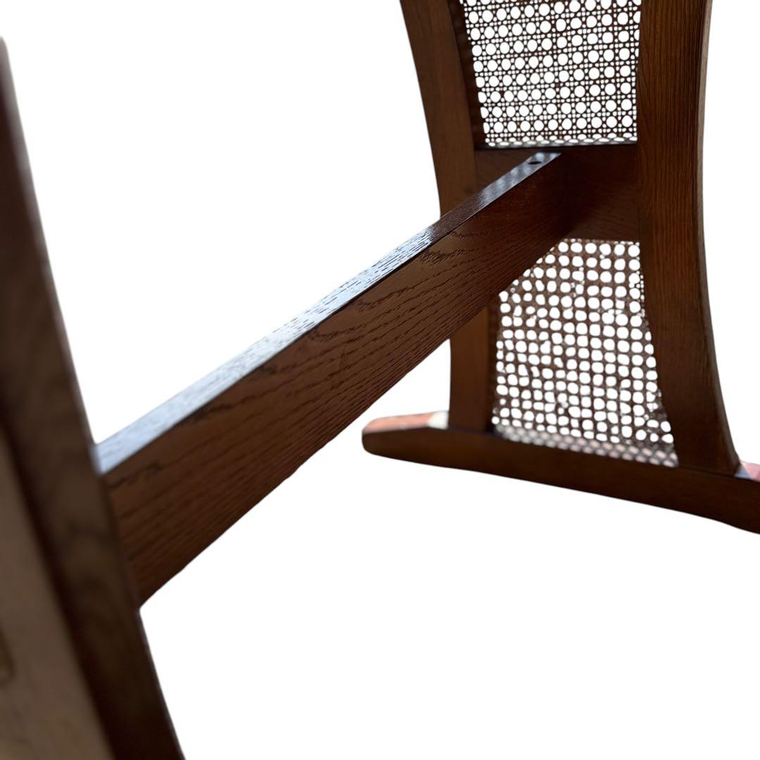 HR622【木目とラタンが美しい】三越ブルージュ　バタフライテーブル　三越家具