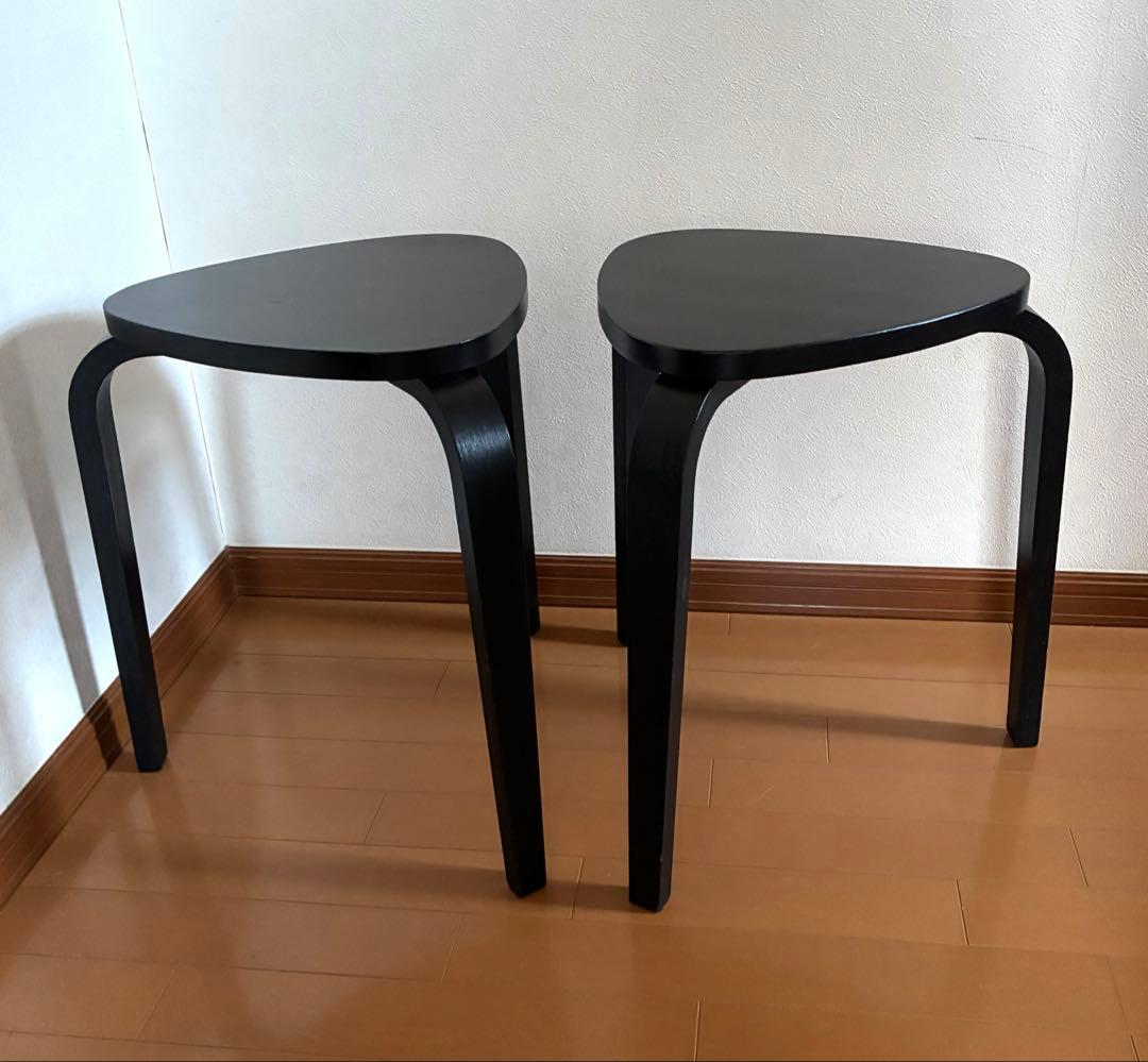 IKEA イケア　KYRRE シルレ　スツール　2脚セット　ブラック