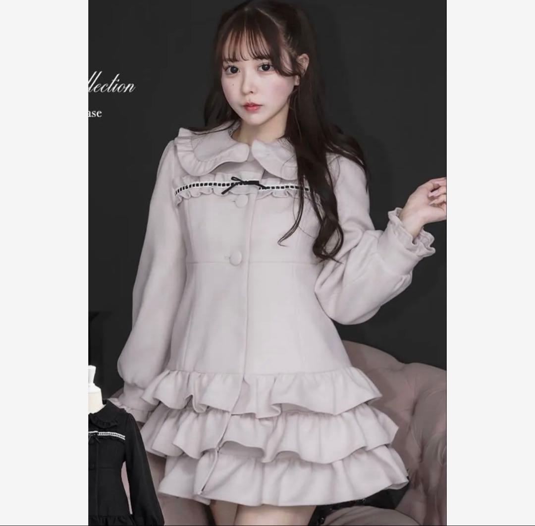 pium はしごレースティアードミニコート pium はしごレースティアード