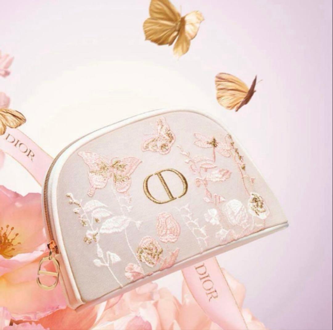 【限定】Dior マザーズデイ 母の日 ノベルティ 刺繍 ポーチ ギフトボックス
