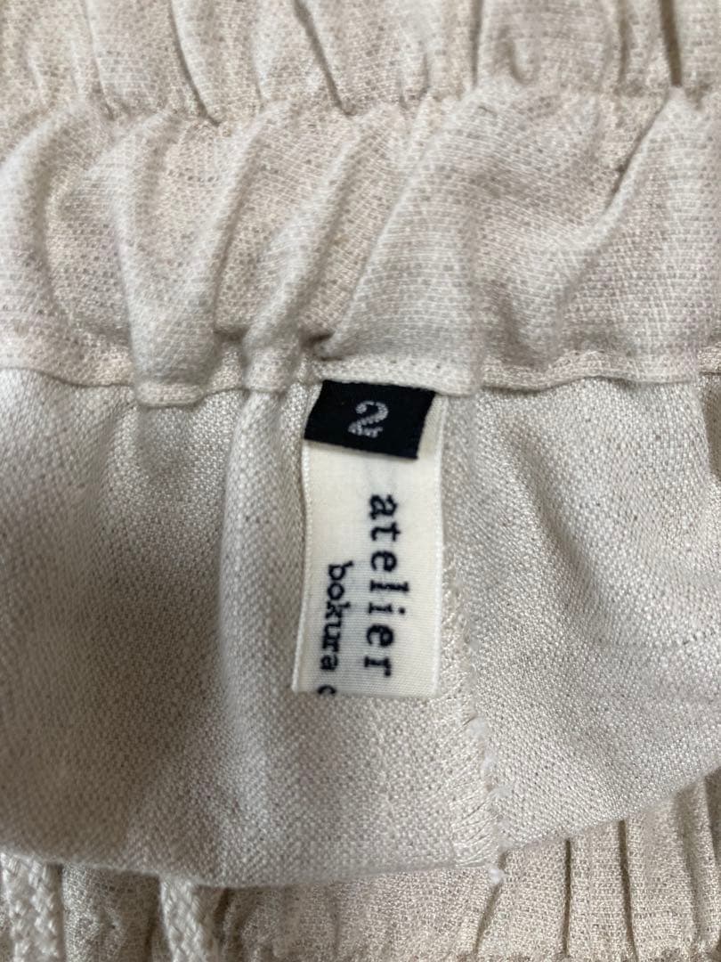 アトリエナルセ　コットンリネンサルエルパンツ(キナリ)