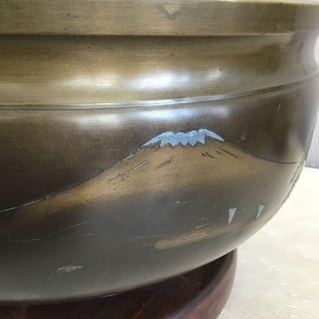 茶道具 灰炉 銅製 木製台•底瓦•前瓦•灰ならし