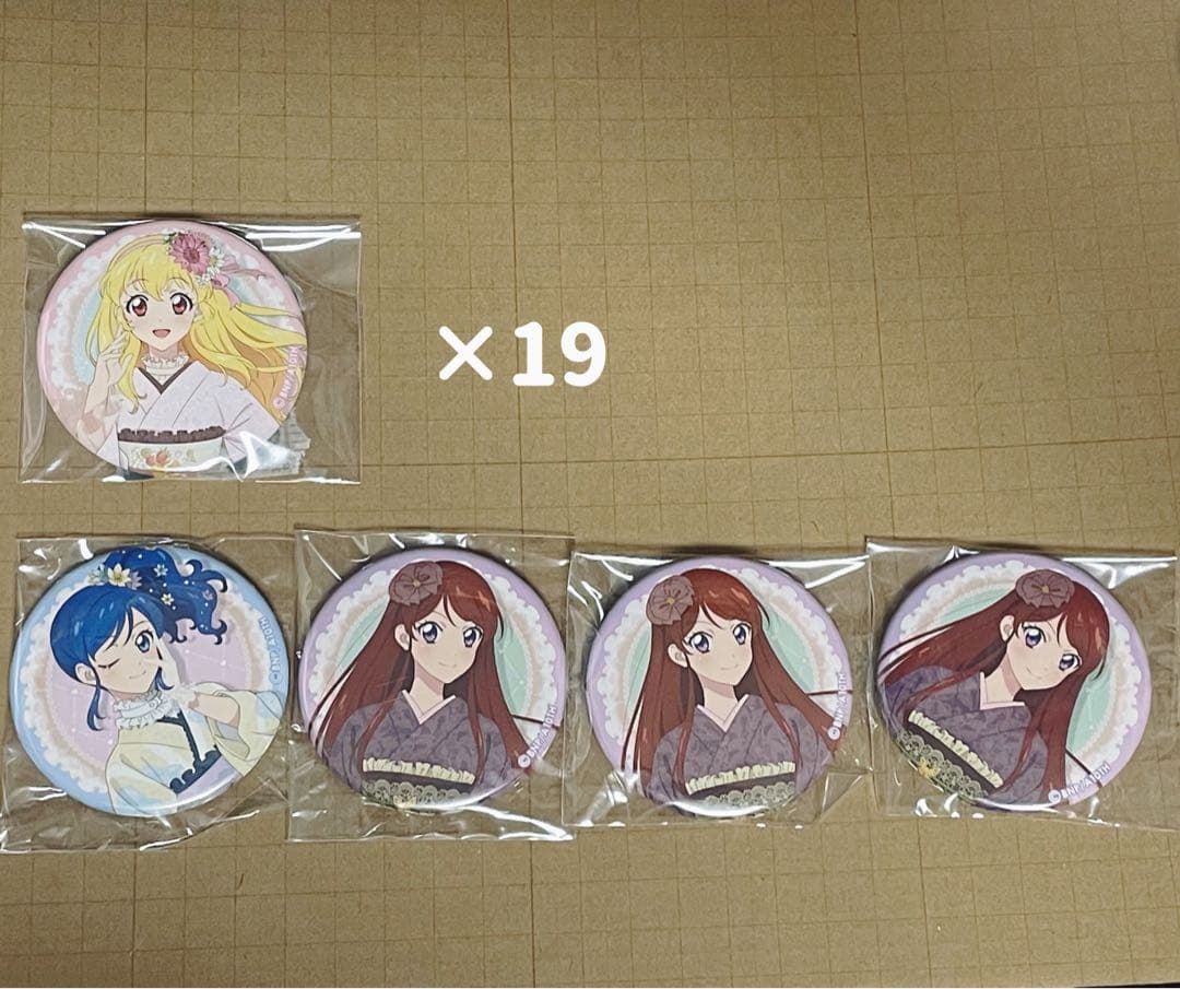アイカツ　星宮いちご　霧矢あおい　紫吹蘭　缶バッジ　romantic アイカツ 星宮いちご 霧矢あおい 紫吹蘭 缶バッジ romantic