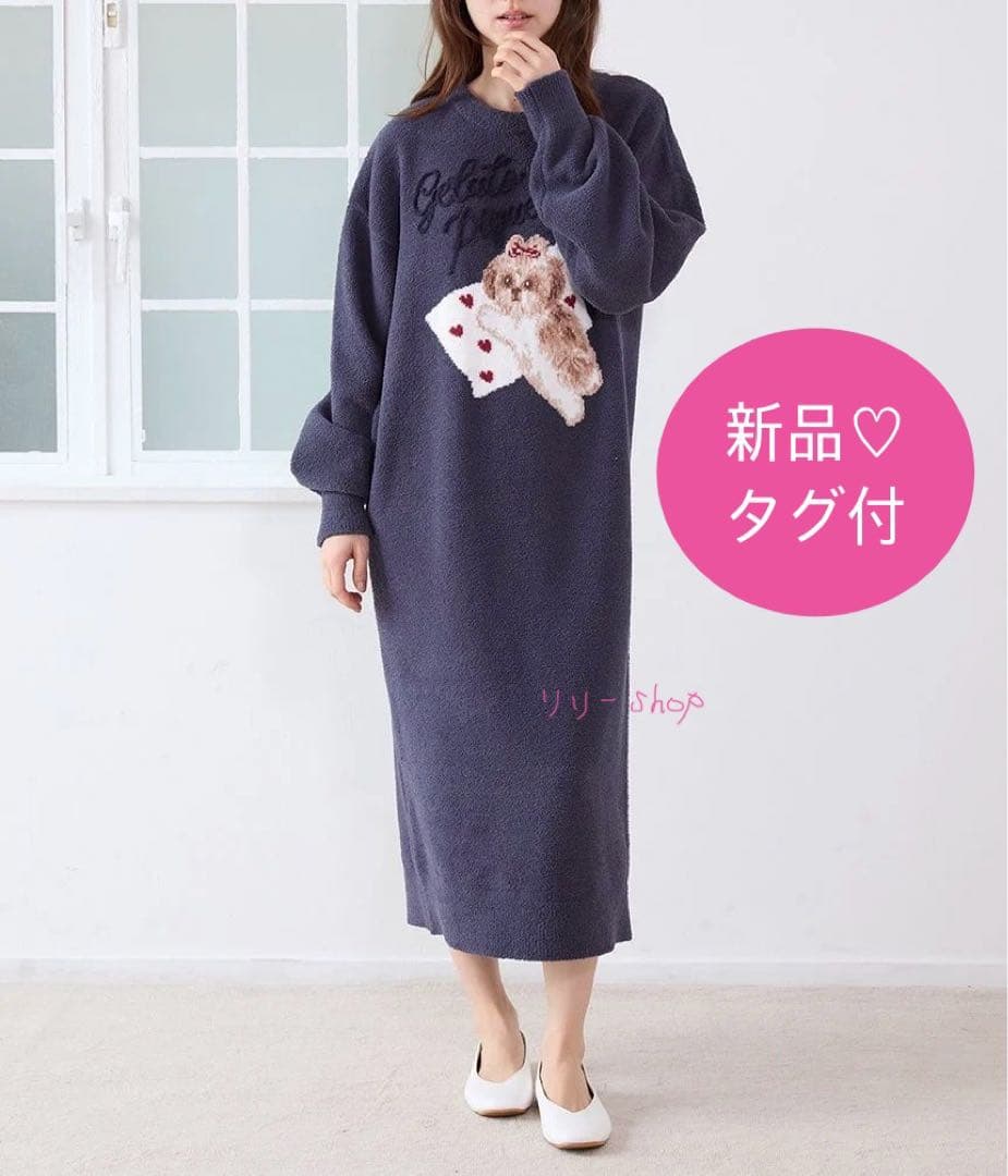 新品タグ付♡ ジェラートピケ ワンピース　ネイビー