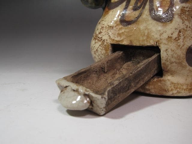 ☆ 北大路魯山人 織部 南蛮人 燭台☆x588