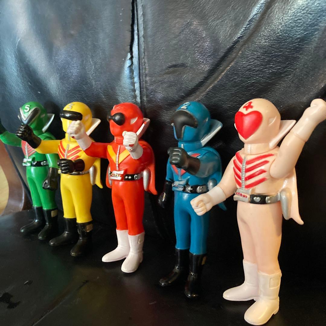ゴレンジャー　ソフビ　5体　セット　レア　約13センチ　レトロ　当時物