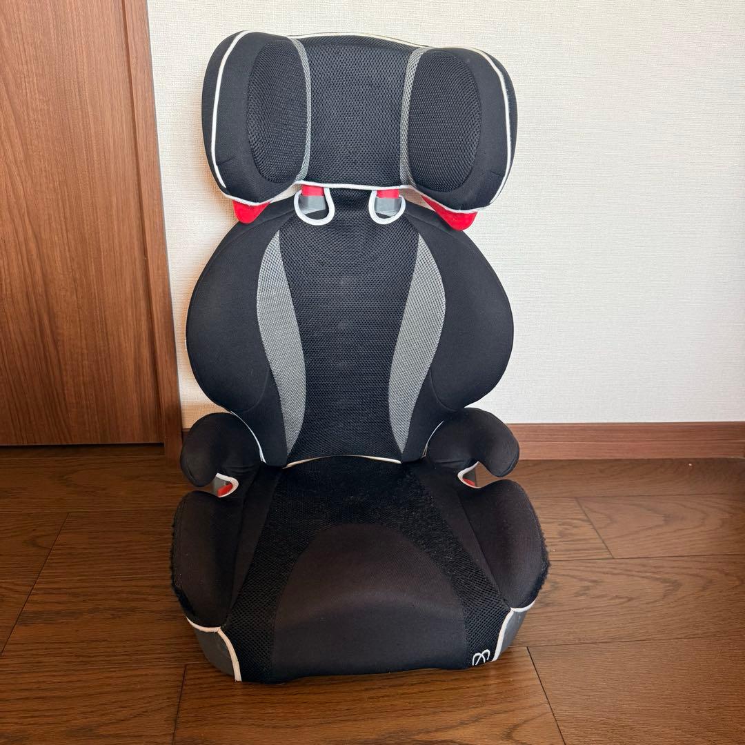 美品】エールべべ ジュニアシート サラット3ステップ クワトロST 黒 赤