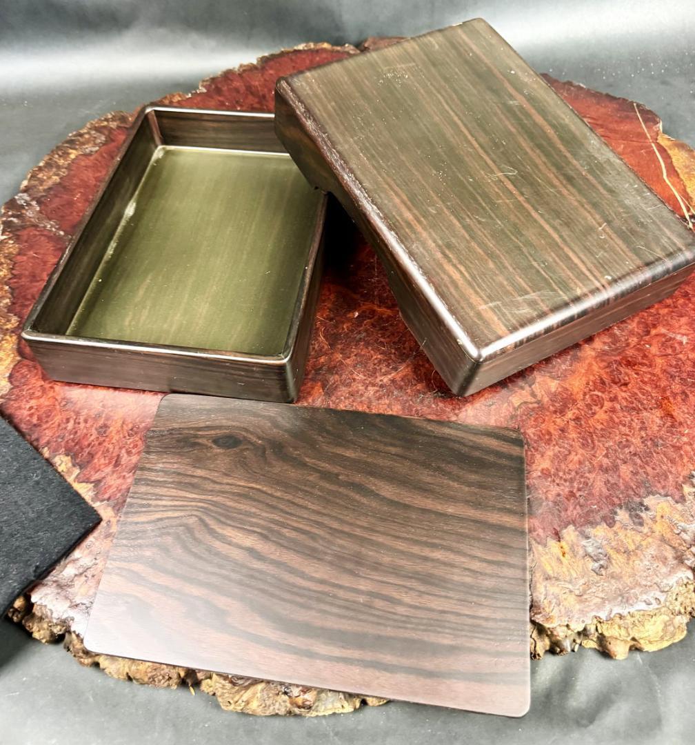 民国時代 古紅木硯箱 文箱 小物入れ 書道具 紫檀 唐木 木工芸 WWWT116