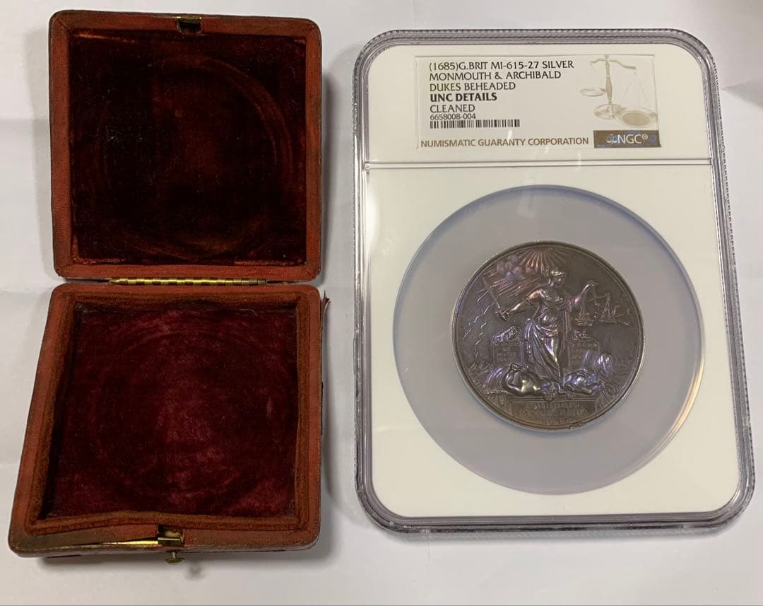 ジェームズ2世1685年 ダークトーン 大型シルバーメダル