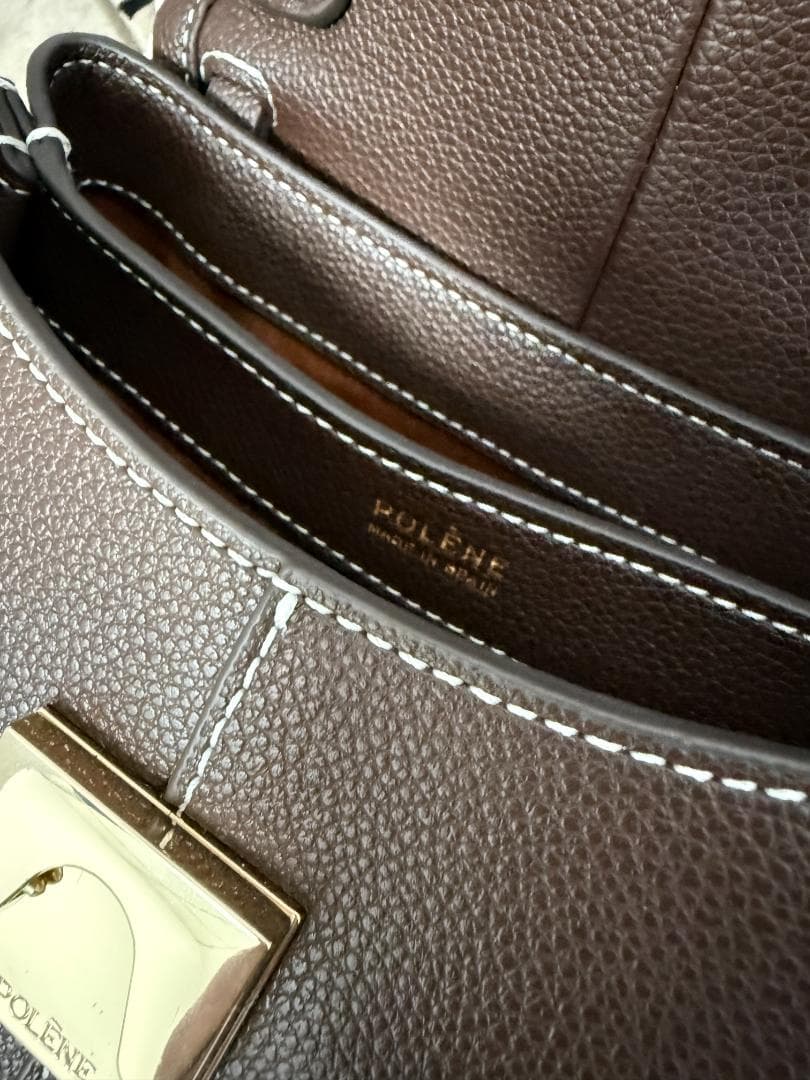 POLENE Mokki Mini エボニーテクスチャード 2WAY バッグ