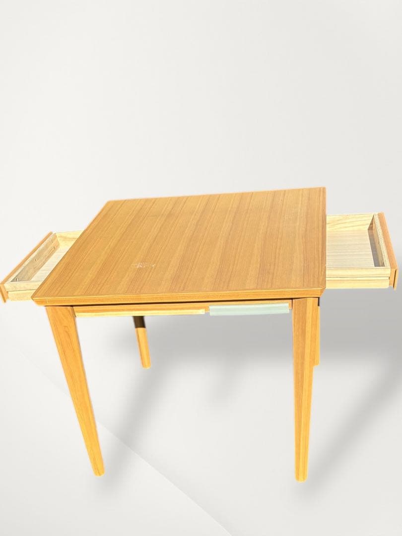 美品　希少　ニトリ　ロレイン5　ダイニングテーブル　２人用　引き出し２つ　タモ材