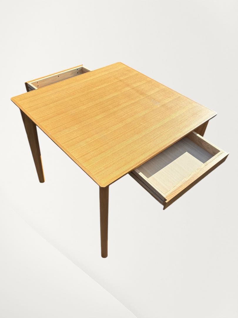 美品　希少　ニトリ　ロレイン5　ダイニングテーブル　２人用　引き出し２つ　タモ材