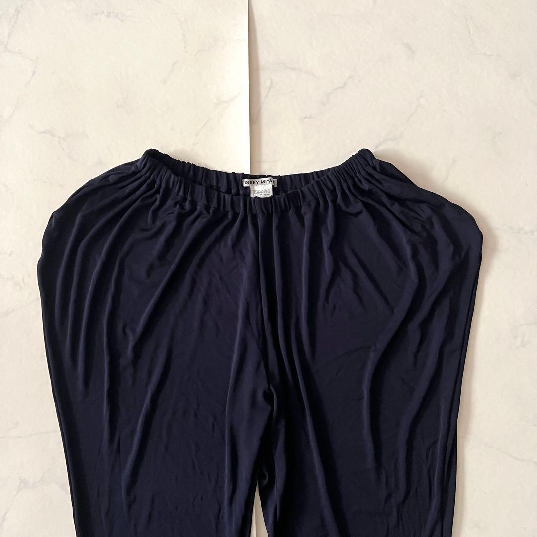 極美品 イッセイミヤケ サルエルパンツ ネイビー 変形 2 Mサイズ 伸縮性
