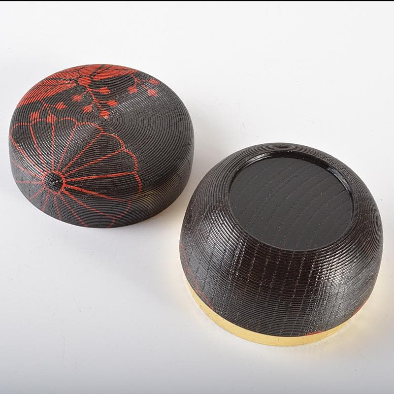 茶道具　加賀蒔絵師　中谷秀斉作　寿輪棗　共箱　V　R6440