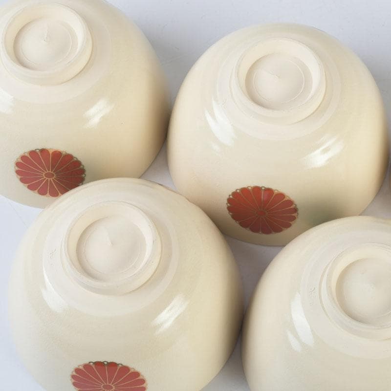 茶道具 京焼 加賀瑞山造 色絵金彩 菊桐文 数茶碗 五客 N 9823 - メルカリ