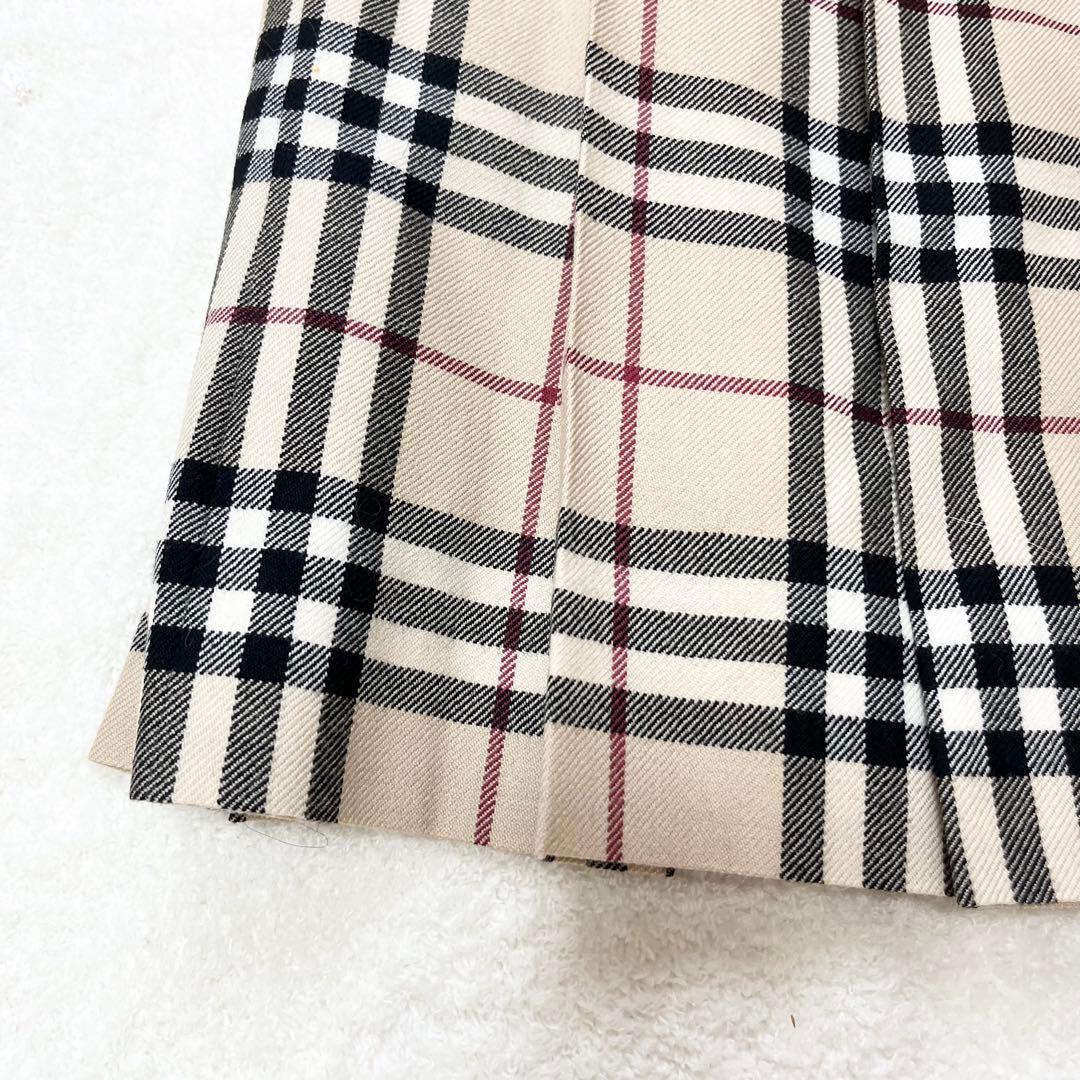 新品未使用　バーバリーロンドン　ノバチェック　プリーツスカート 毛　タグ付き36
