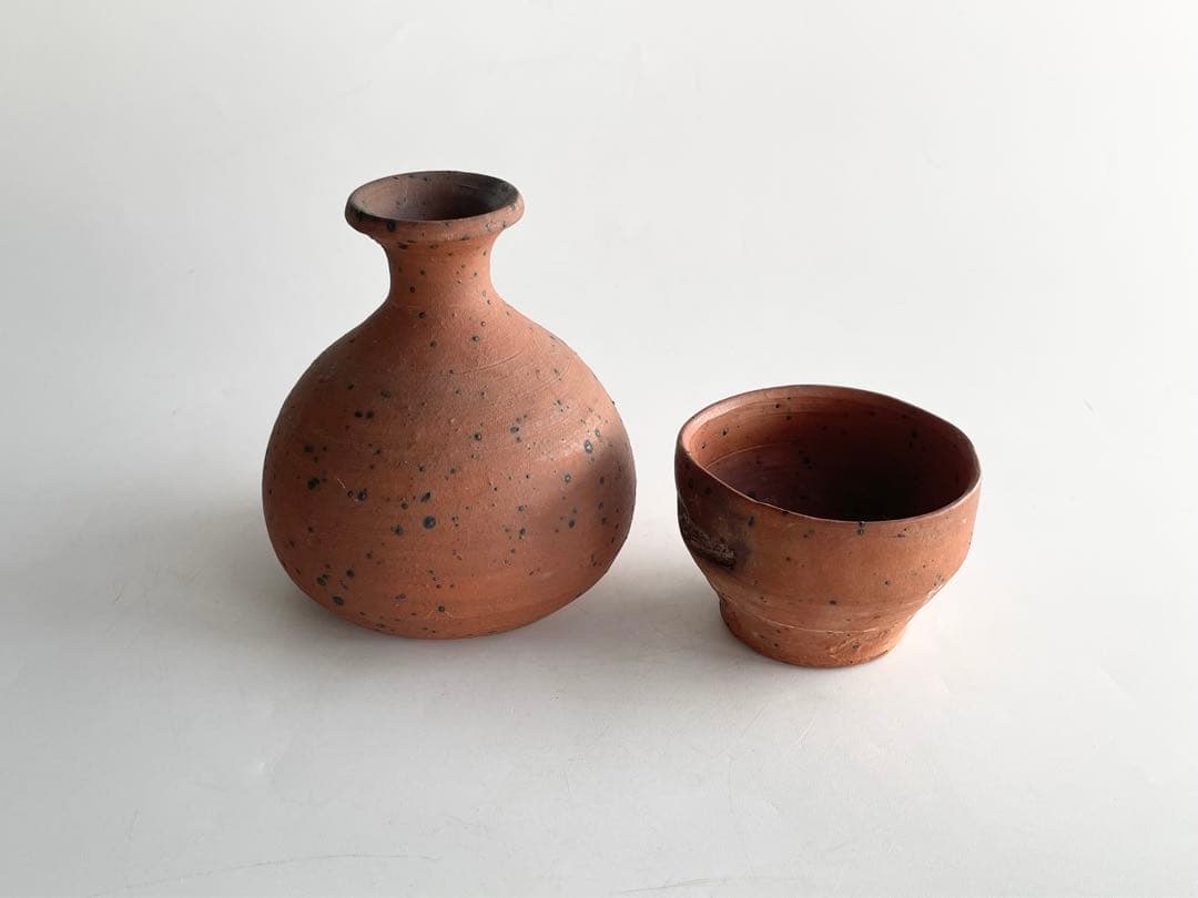 陶芸家　中川伊作　南蛮　徳利　盃揃　酒器　酒盃　ぐい呑　知花窯　國吉清尚