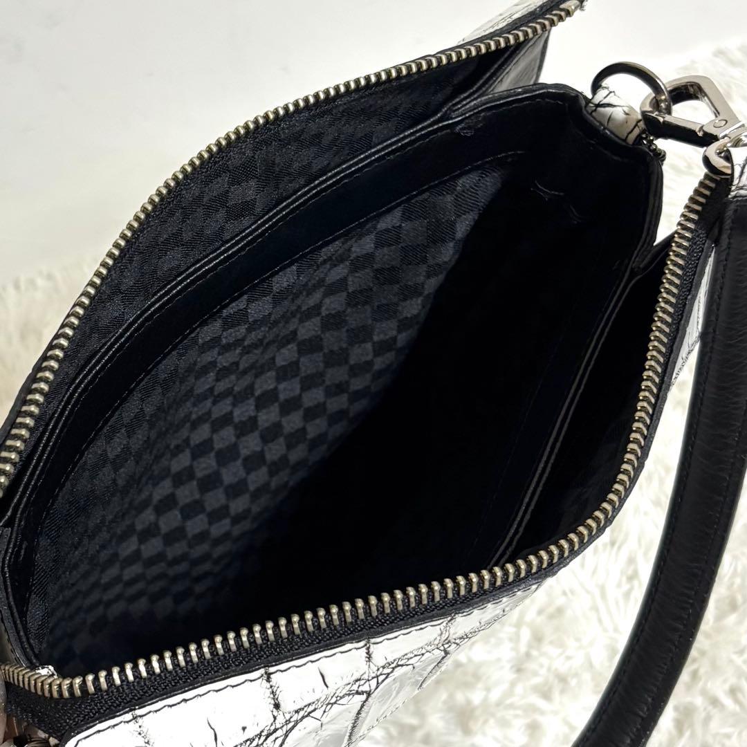 【美品】 JRA クロコダイル ショルダーバッグ 2way スクエア