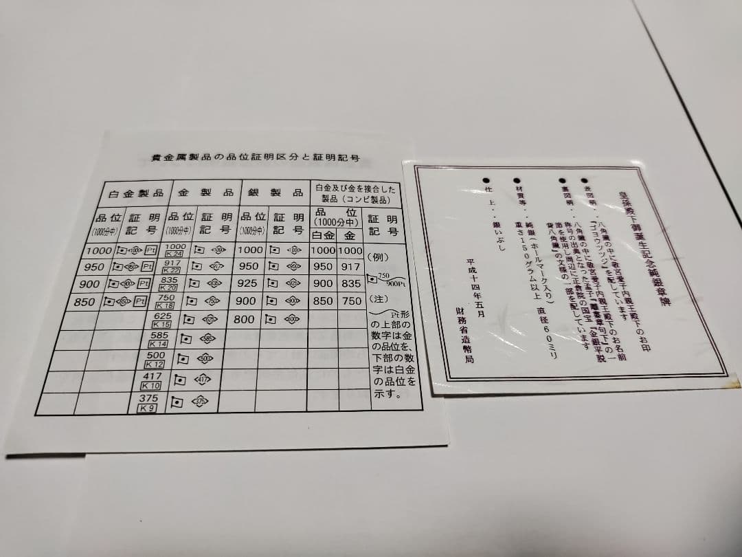敬宮愛子内親王誕生記念メダル 造幣局　純銀150g以上 銀メダル