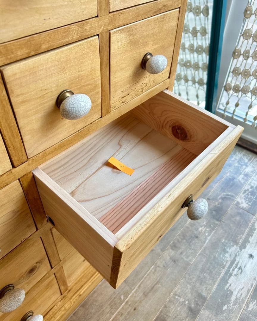 国産ひのき使用オシャレ取手9杯チェスト