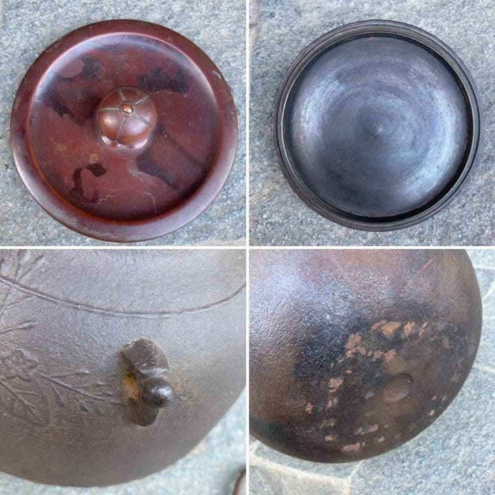 人間国宝 高橋敬典 真形（しんなり）桐地紋 釜○共箱○ヴィンテージ茶道具