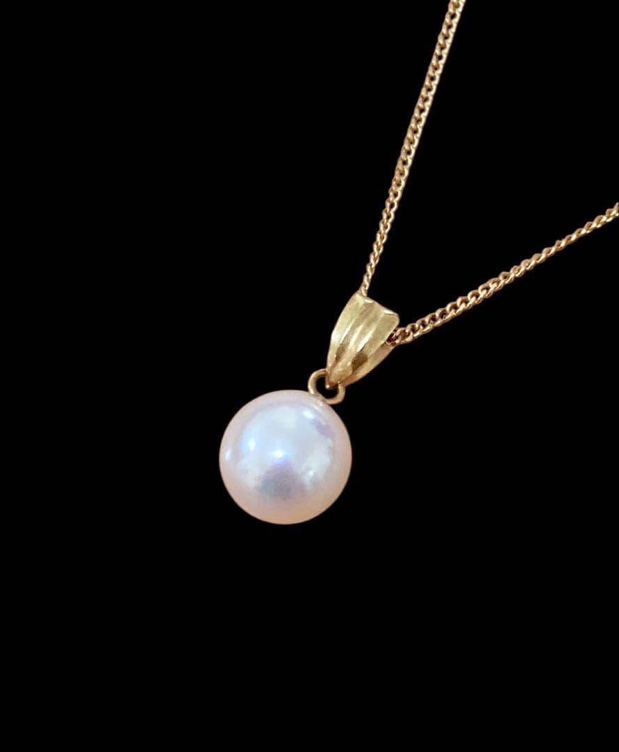 K18 真珠ペンダント ネックレス 18金 パール トップ (M)