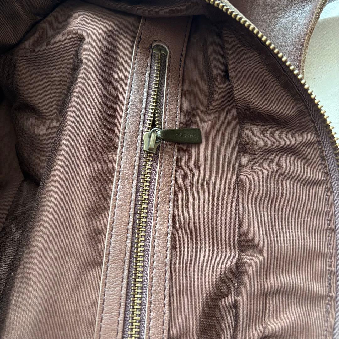 【美品】◆ヨーガンレール ショルダーバッグ 牛革 レザーバッグ 茶