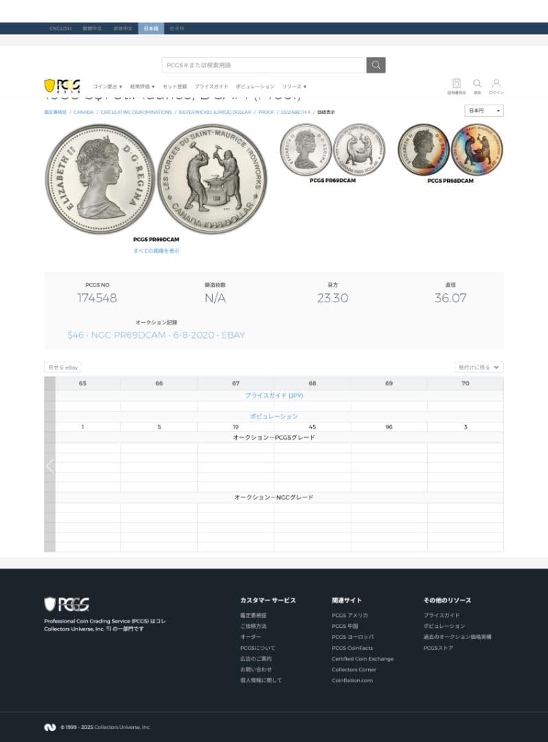 PCGS-PR68 1988 カナダ サンモーリス製鉄所創設250周年記念銀貨