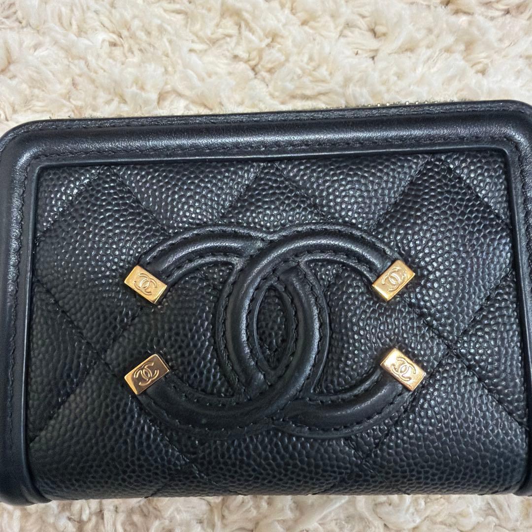 CHANEL シャネル ジップパース CCフィリグリー キャビアスキン