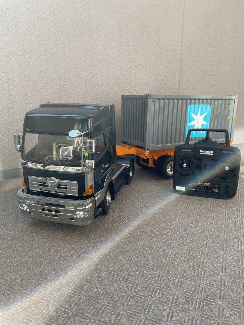 タミヤ 1/14 プロフィア ショート加工ヘッド海コン20ft 期間限定値引！ 日曜限定価格！タミヤ1/14 17プロフィア20ft海コンシャーシ フルオぺ