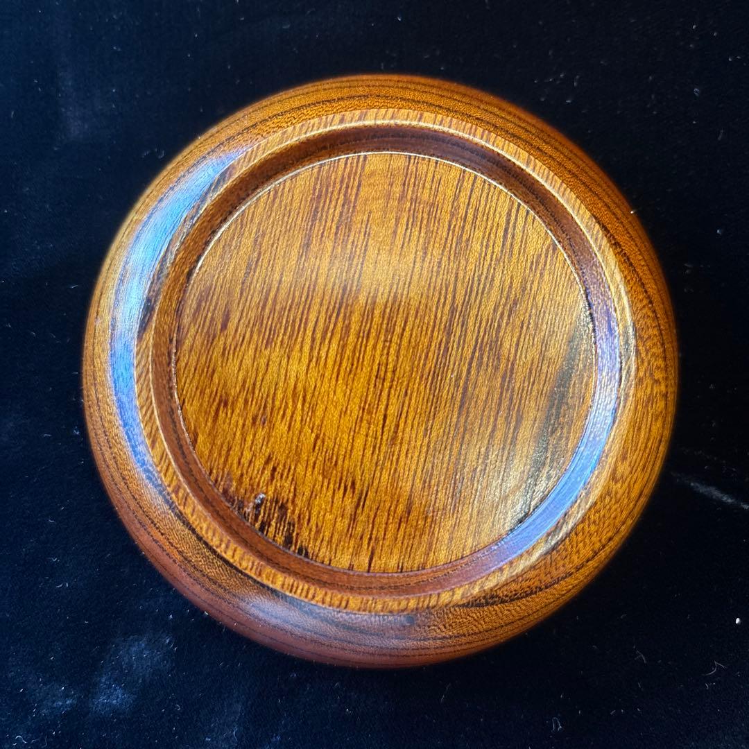 小島雄四郎　螺鈿　欅　小茶托　5枚組　民芸　木箱入　黒田辰秋