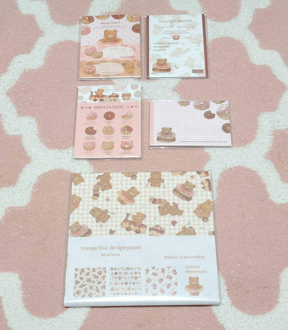 国内作家 メモ帳 セット くま テディベア cream tea ノート 紙もの