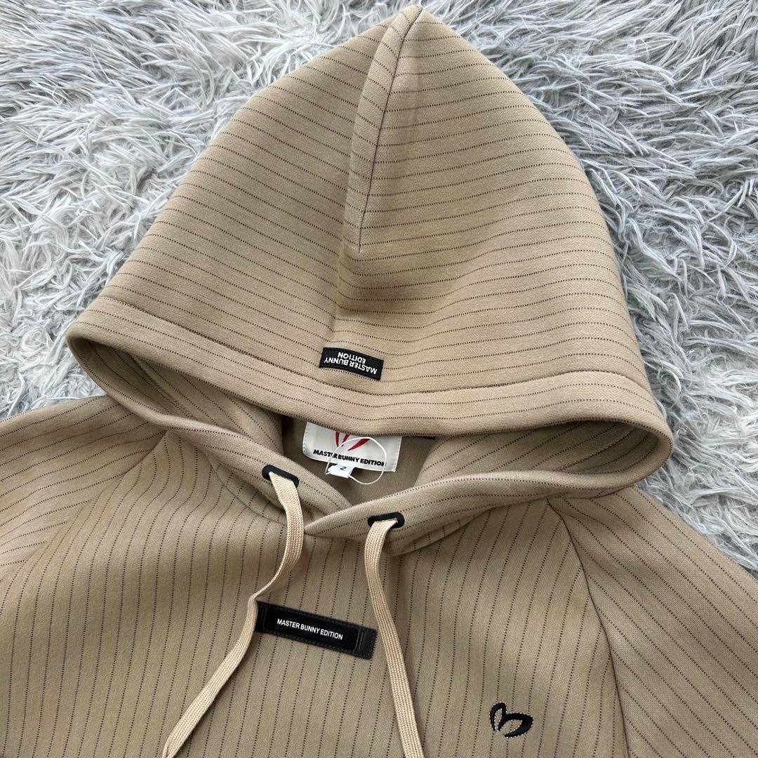 新品　マスターバニーエディション　パーカー　フーディ　ストライプ　ベージュ　2