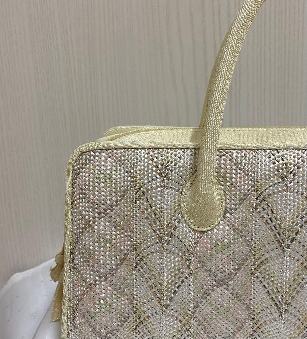 【新品未使用】組織帯地使用　利休バッグ横長②