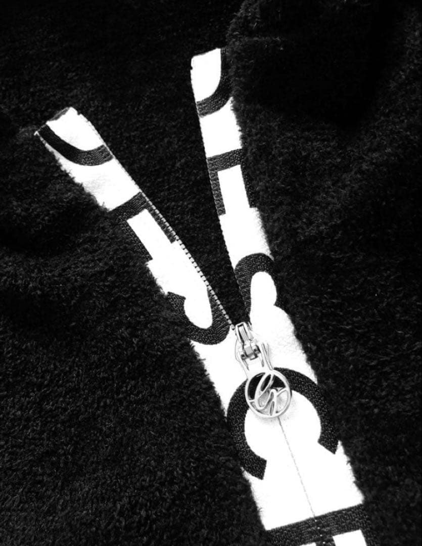 デサント　モールニットパーカー　ジップアップ　ブラック