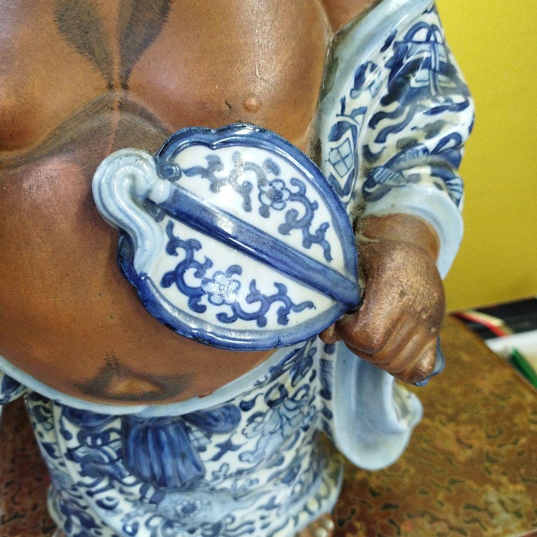 九谷焼陶器 布袋様 骨董品 招福 高さ 38cm