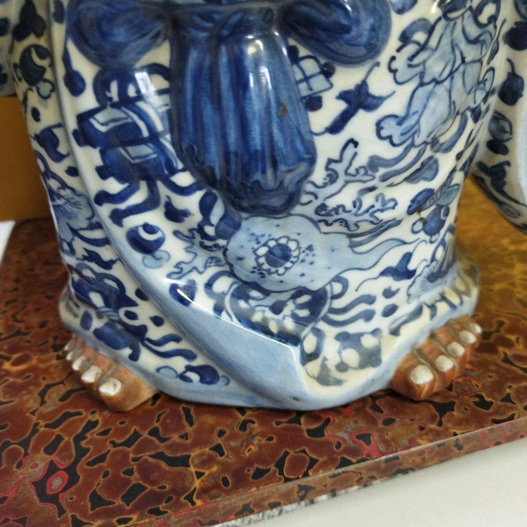 九谷焼陶器 布袋様 骨董品 招福 高さ 38cm