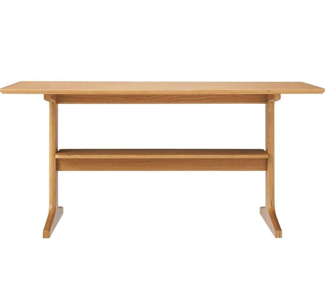 【完成形】無印良品 リビングでもダイニングでもつかえるテーブル　オーク材
