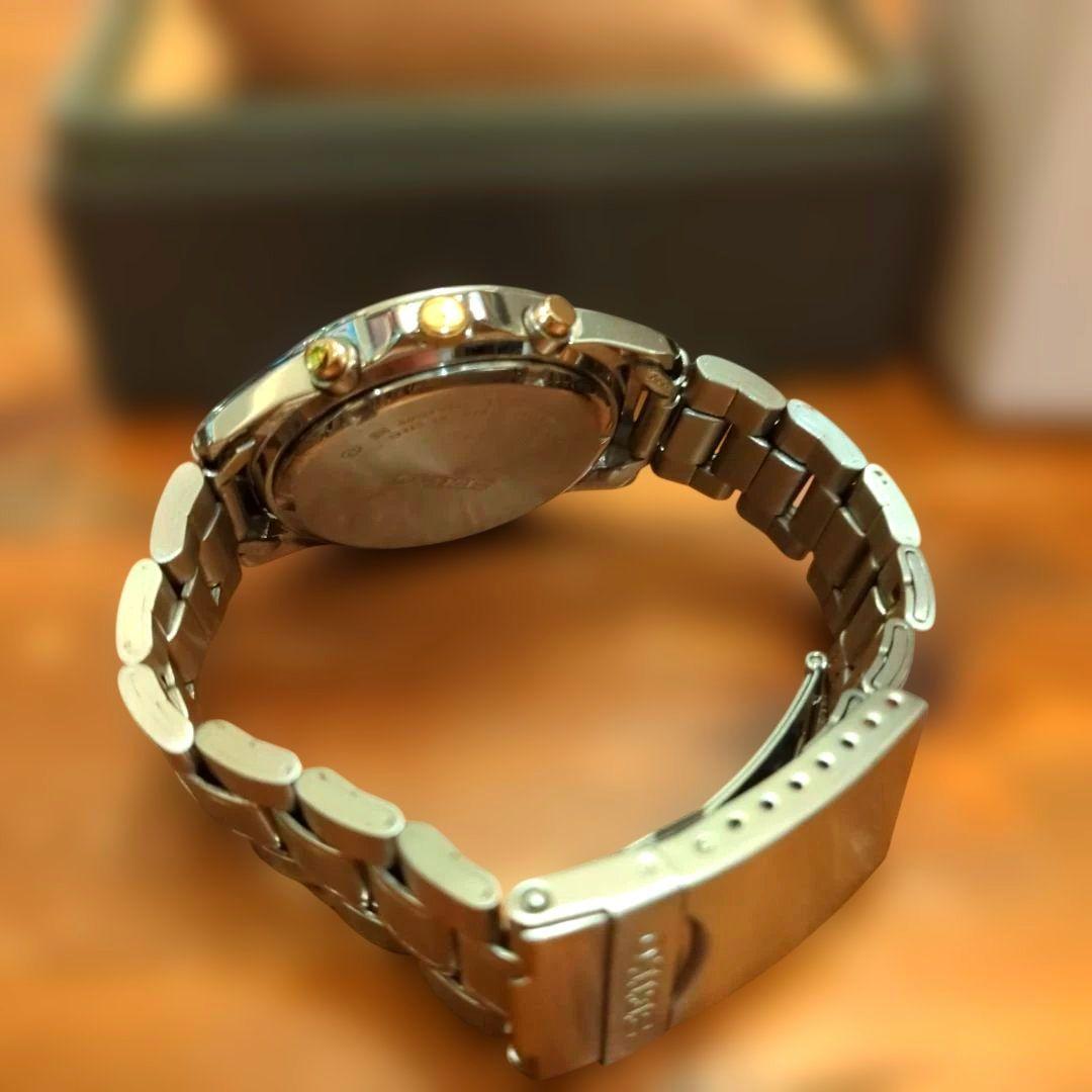 稼働良好！新品交換ベルト付き SEIKO クォーツ腕時計 クロノグラフ