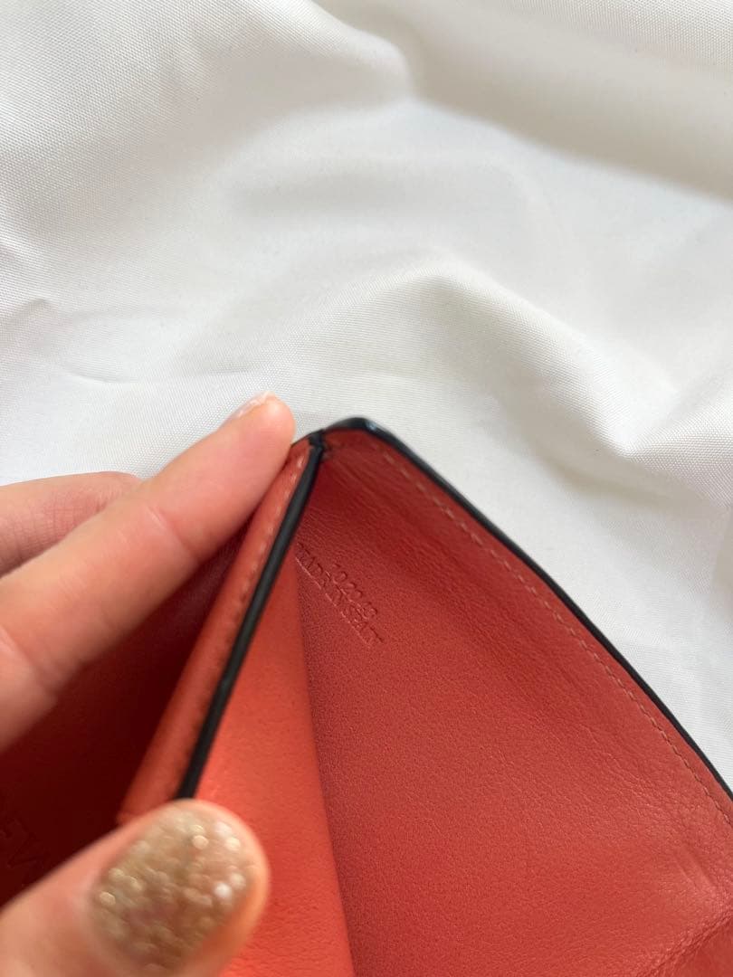 LOEWE 二つ折り財布 ベージュ/オレンジ 正規品