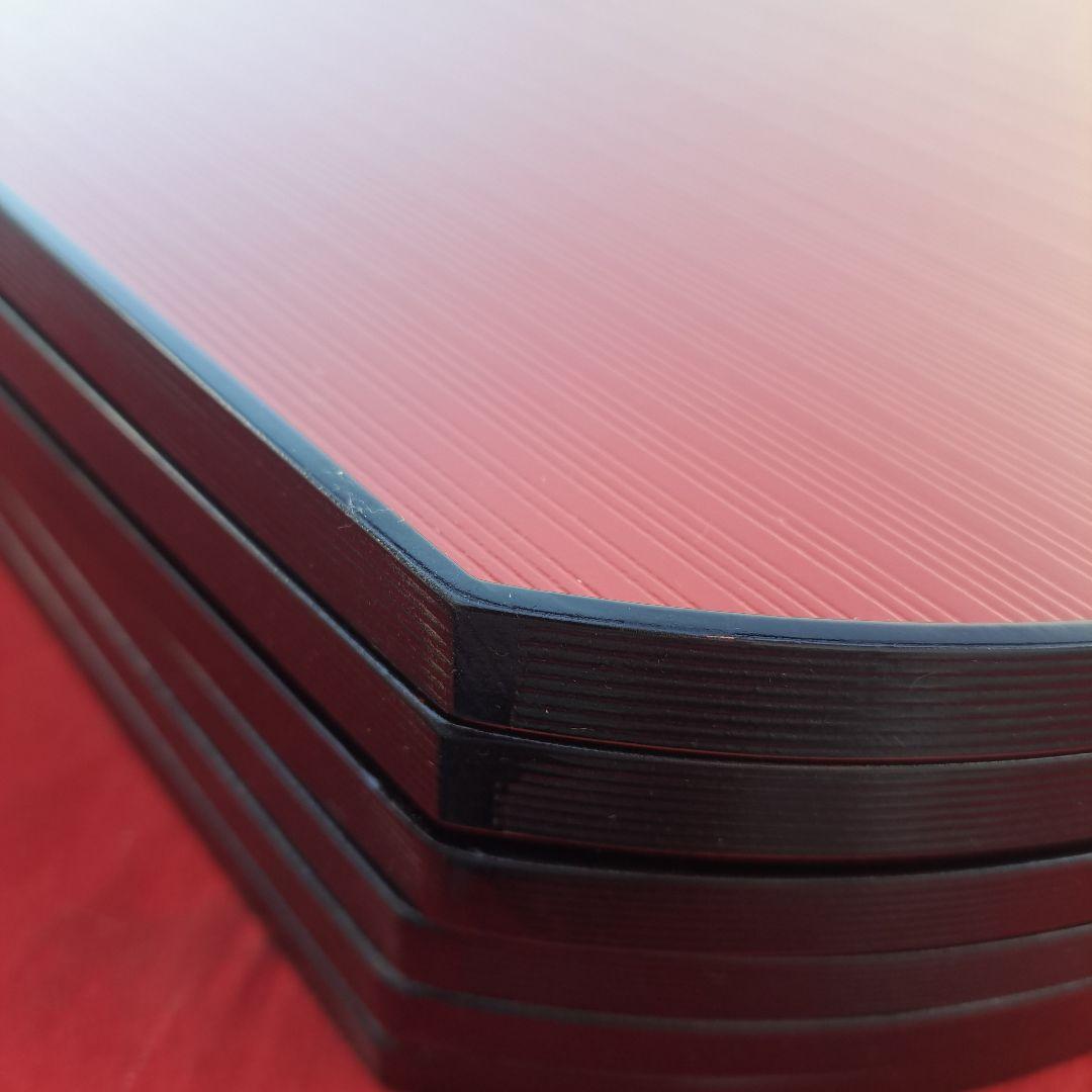 【越前漆器　尺3サイズ　 両面半月膳×6客】天然木製　長期保管品