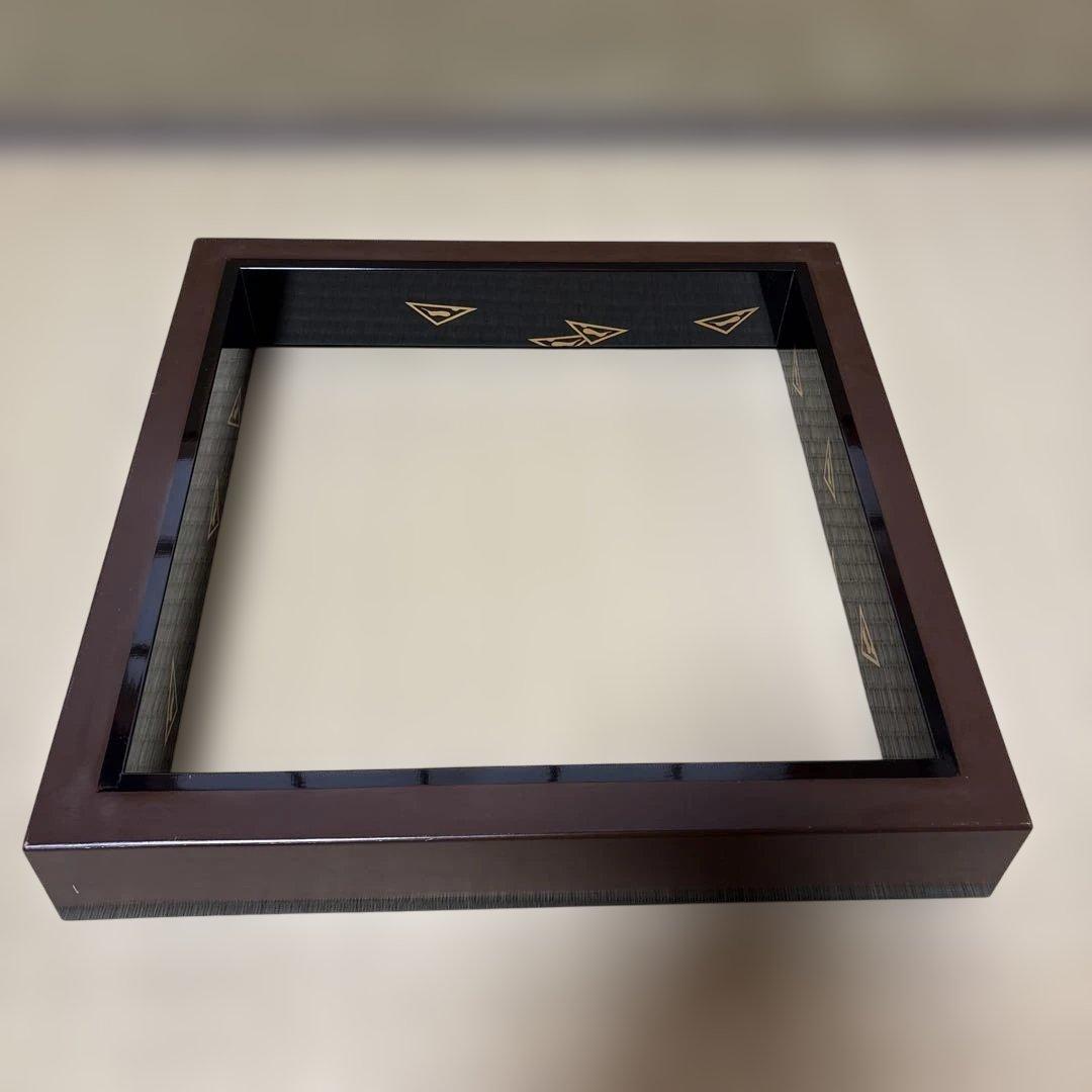 【茶道具】田中表阿弥造　鱗鶴蒔絵　炉縁（共箱）