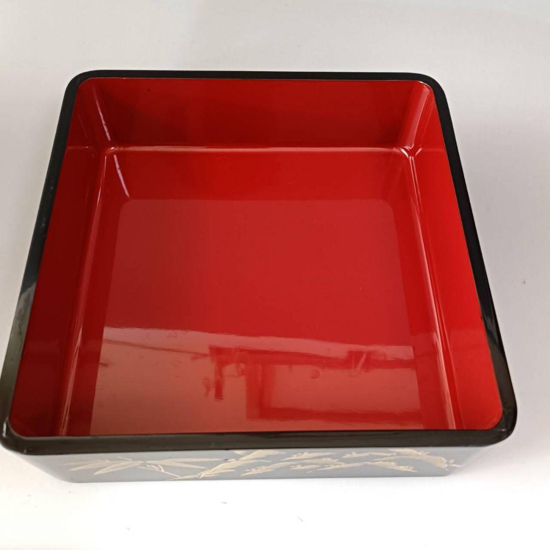 特注 高級 輪島塗 本堅地 三段重 松竹梅沈金 蓋裏家紋入 漆器