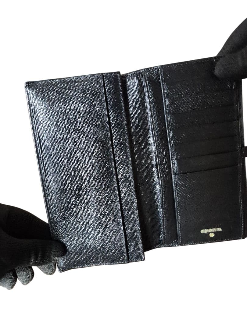 CHANEL シャネル キャビアスキン ブラック 二つ折り財布