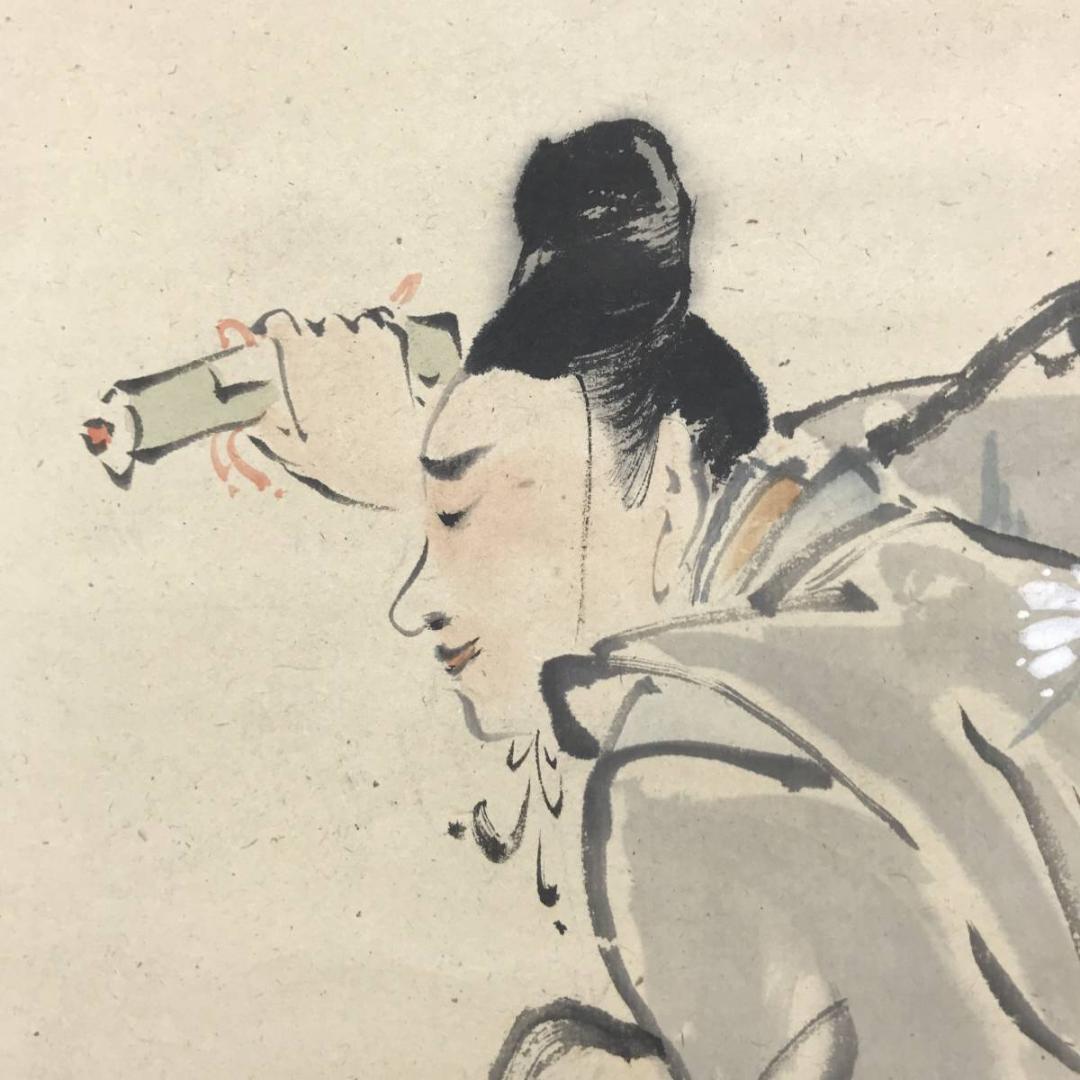 【真作】渡辺東山/忠臣踊図/人物図/掛軸/名家伝来/AC-536