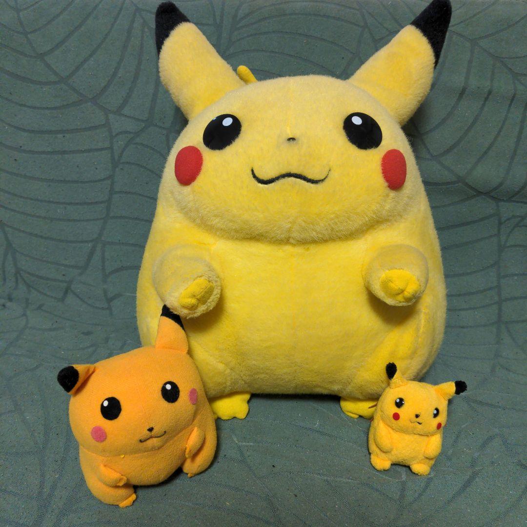 初期ピカチュウ 90年代 ぬいぐるみ3点セット 等身大・中・小