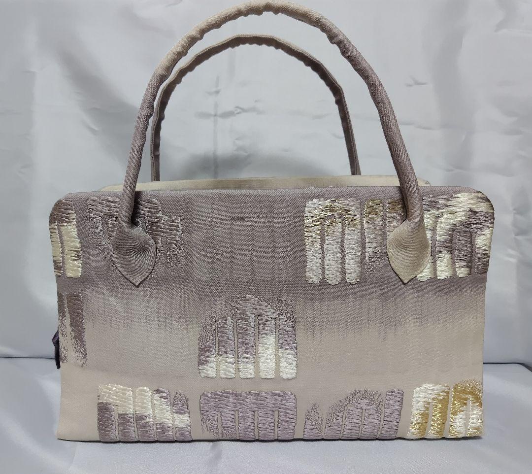 藤色　源氏香　利休バッグ　和装バッグ