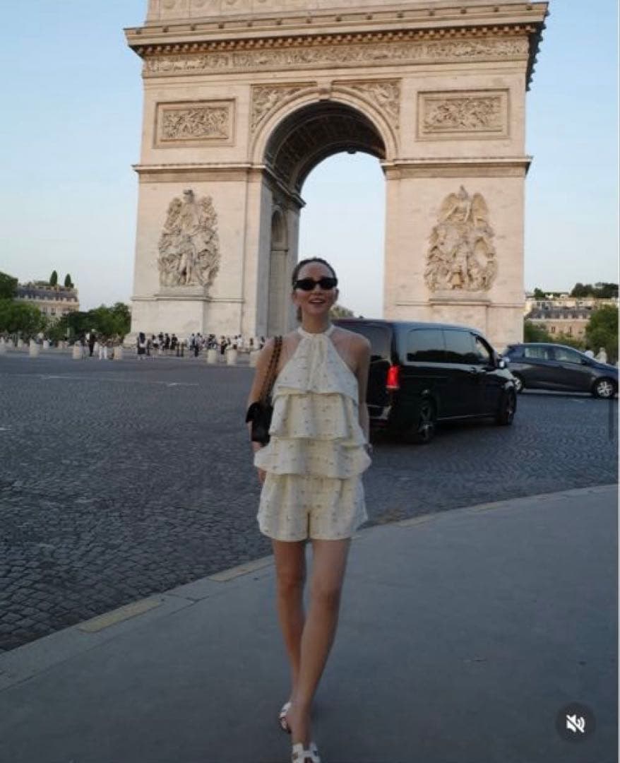 candy check tweed ruffle frill topsホワイト