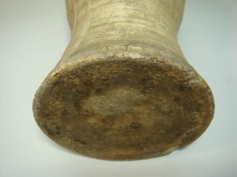 花瓶□古黄瀬戸 古い時代物の耳付瓶 涙痕壷 古壷 立ち壺 在銘 古美術